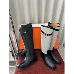 經典款真皮鎖釦英倫風騎士靴單靴2024秋冬粗腿長筒高筒皮靴長靴女