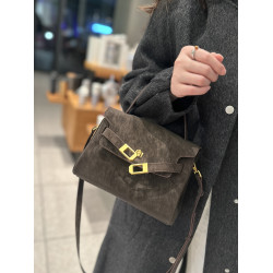 擦色皮凱莉包女2026新款真皮復古鎖釦手提小方包高級感單肩斜後後背包