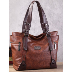 2026年新款復古時尚包托特休閒簡約風單肩斜背手提大容量通勤女包