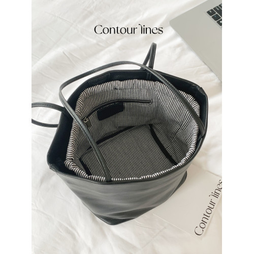 圖爾花園contourlines【小胖墩】質感羊皮極簡韓系上班通勤托特包