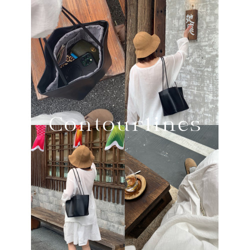 圖爾花園contourlines【小胖墩】質感羊皮極簡韓系上班通勤托特包