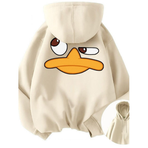 銀狐絨秋冬新款復古卡通鴨子連帽衛衣男女寬鬆韓版時尚ins外套潮 銀狐絨秋冬新款復古卡通鴨子連帽衛衣男女寬鬆韓版時尚ins外套潮