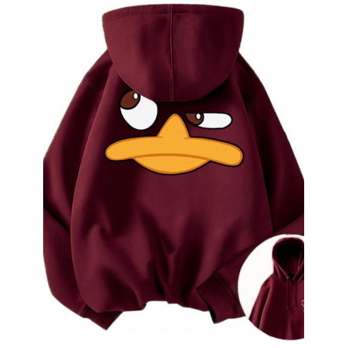 銀狐絨秋冬新款復古卡通鴨子連帽衛衣男女寬鬆韓版時尚ins外套潮 銀狐絨秋冬新款復古卡通鴨子連帽衛衣男女寬鬆韓版時尚ins外套潮