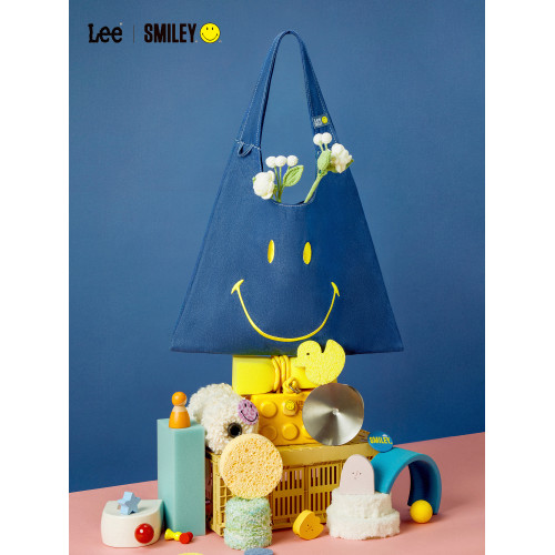Lee×Smiley官方聯名笑臉包托特包大容量牛仔通勤女包手提單肩包