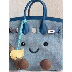 可愛小衆藍色牛仔布單肩斜背鉑金包時尚秋冬款手提通勤包