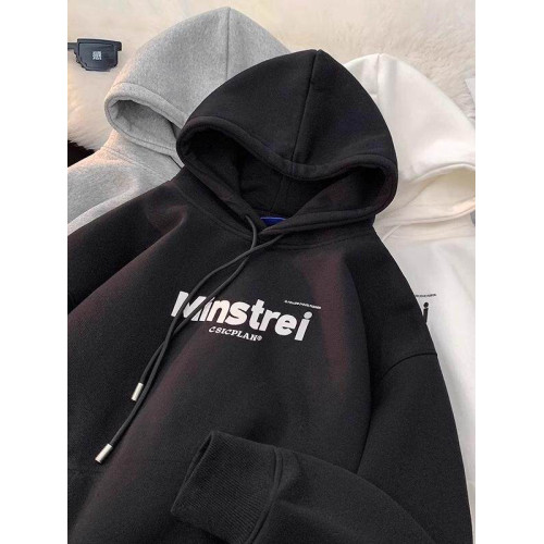 100%純棉美式重磅衛衣男秋冬加絨加厚百搭連帽衫oversize休閒外套