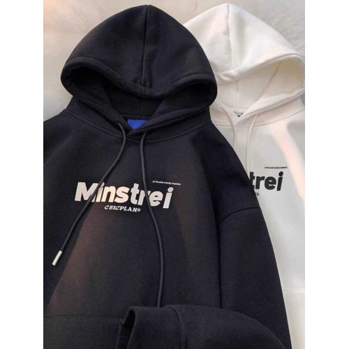 100%純棉美式重磅衛衣男秋冬加絨加厚百搭連帽衫oversize休閒外套