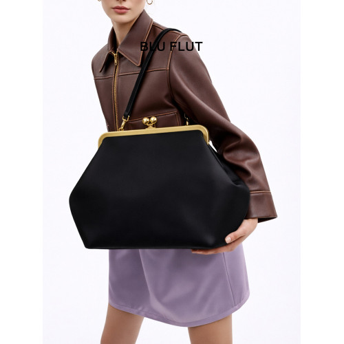 輕奢小衆設計金屬框架夾子包女2026新款大容量手提包高級感托特包