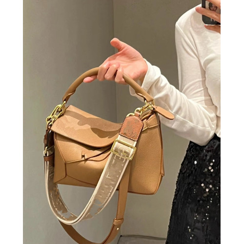 25新款單肩斜背手提包枕頭包mini幾何包puzzle雙肩帶拼接真皮女包