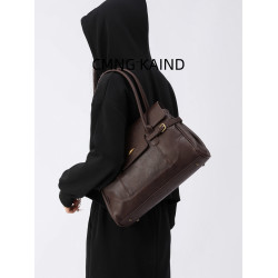 CMNG KAIND真皮小衆手提托特包女2026新款高級大容量通勤單肩大包