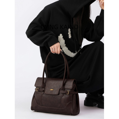 CMNG KAIND真皮小衆手提托特包女2026新款高級大容量通勤單肩大包