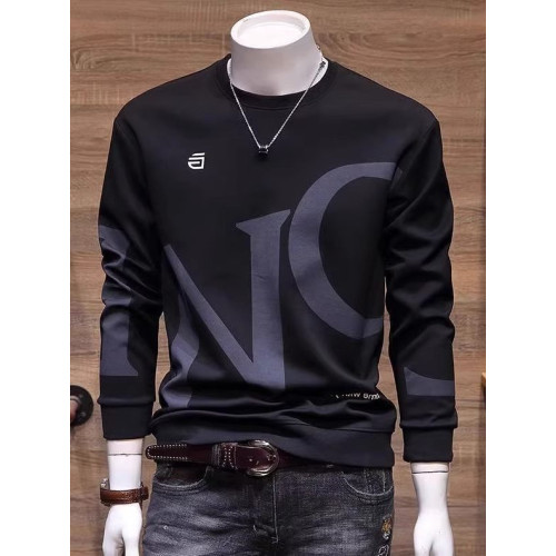 歐洲站衛衣男2025秋冬新款潮流痞帥印花青年加絨加厚修身套頭長袖