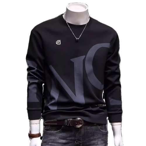 歐洲站衛衣男2025秋冬新款潮流痞帥印花青年加絨加厚修身套頭長袖