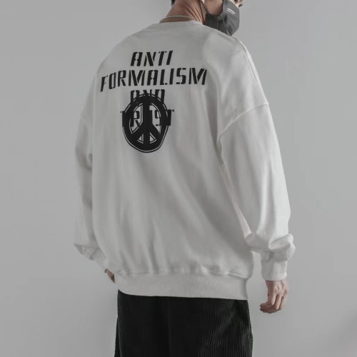 秋冬季純棉加絨加厚圓領衛衣男 ins潮牌寬鬆外套百搭無帽打底上衣 秋冬季純棉加絨加厚圓領衛衣男 ins潮牌寬鬆外套百搭無帽打底上衣