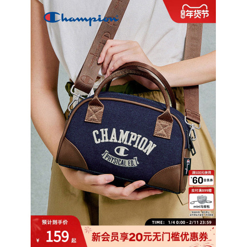 Champion冠軍官方單肩包保齡球包女刺綉手提包枕頭包帆布牛仔包 Champion冠軍官方單肩包保齡球包女刺綉手提包枕頭包帆布牛仔包