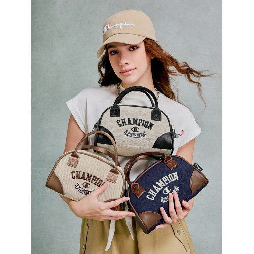 Champion冠軍官方單肩包保齡球包女刺綉手提包枕頭包帆布牛仔包 Champion冠軍官方單肩包保齡球包女刺綉手提包枕頭包帆布牛仔包