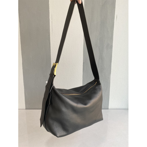 ~慵懶風~小衆設計！新款進口頭層牛皮大容量休閒簡軟皮軟塌斜後後背包