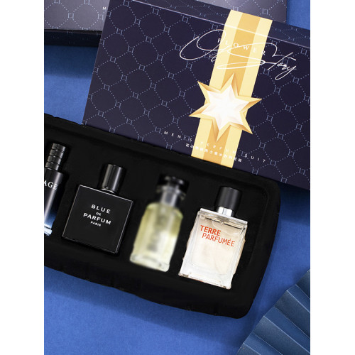 四瓶禮盒男士香水蔚藍淡香持久清新自然畱香男人味古龍木質香學生