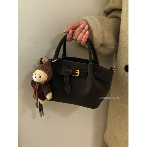 復古磨砂包包女2025新款時尚百搭斜後後背包精緻超火手提水桶包小拎包