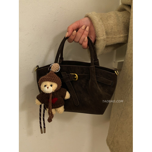 復古磨砂包包女2025新款時尚百搭斜後後背包精緻超火手提水桶包小拎包