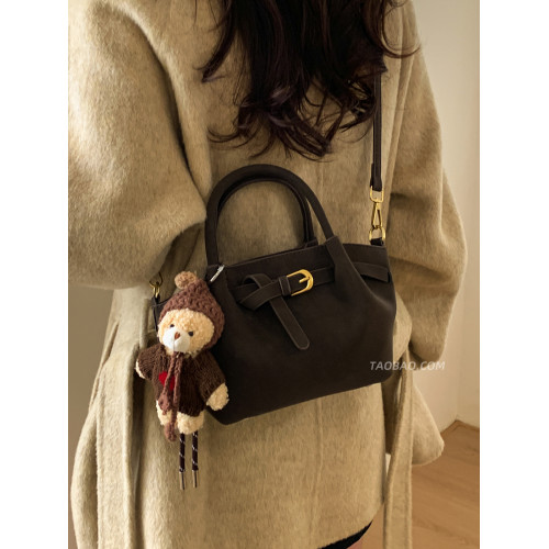 復古磨砂包包女2025新款時尚百搭斜後後背包精緻超火手提水桶包小拎包