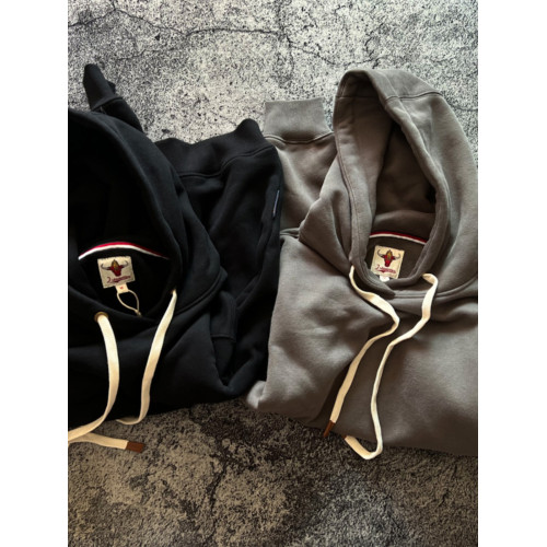 阿美哢嘰重磅600g加絨保暖秋冬純色水洗復古連帽寬鬆套頭衛衣帽衫