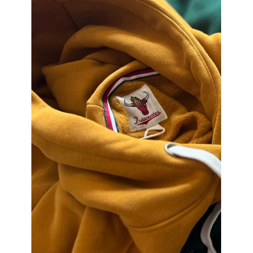 阿美哢嘰重磅600g加絨保暖秋冬純色水洗復古連帽寬鬆套頭衛衣帽衫