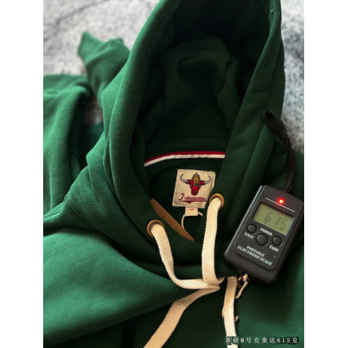 阿美哢嘰重磅600g加絨保暖秋冬純色水洗復古連帽寬鬆套頭衛衣帽衫