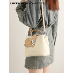 U&R簡約高級感水桶包女式2025新款百搭手提包時尚通勤單肩斜後後背包