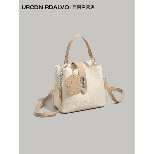 U&R簡約高級感水桶包女式2025新款百搭手提包時尚通勤單肩斜後後背包