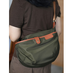 布穀森林女士新款休閒牛津布包潮流質感尼龍配牛皮單肩斜後後背包B498