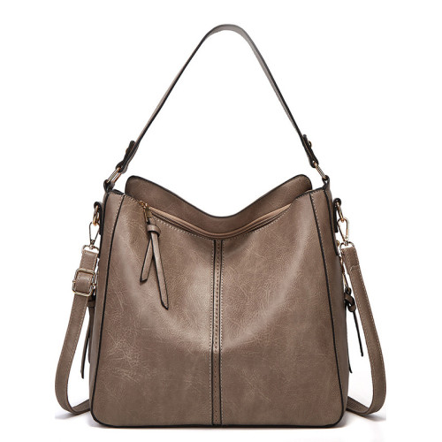 復古時尚大容量簡約油蠟皮腋下托特包慵懶休閒通勤百搭單肩斜後後背包 復古時尚大容量簡約油蠟皮腋下托特包慵懶休閒通勤百搭單肩斜後後背包