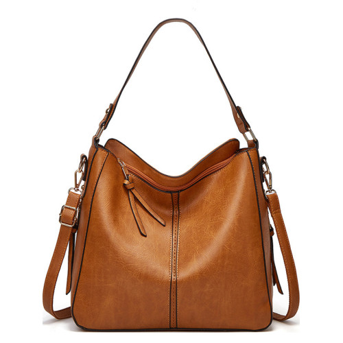 復古時尚大容量簡約油蠟皮腋下托特包慵懶休閒通勤百搭單肩斜後後背包 復古時尚大容量簡約油蠟皮腋下托特包慵懶休閒通勤百搭單肩斜後後背包