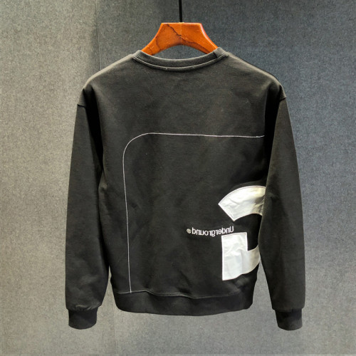 秋冬新款加絨純棉衛衣男士修身圓領長袖高級字母上衣套頭百搭印花