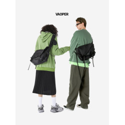 VAOPER喂牌斜後後背包女包包新款潮日系工裝包單肩包百搭郵差包男ins