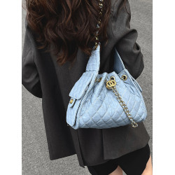 機車辣妹腋下包包女2025新款潮超火小香風單肩包大容量百搭水桶包