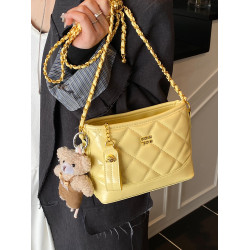 高級感菱格水桶包女2025夏季新款小香風鏈條流浪包時尚百搭斜後後背包