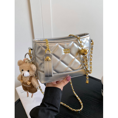 高級感菱格水桶包女2025夏季新款小香風鏈條流浪包時尚百搭斜後後背包