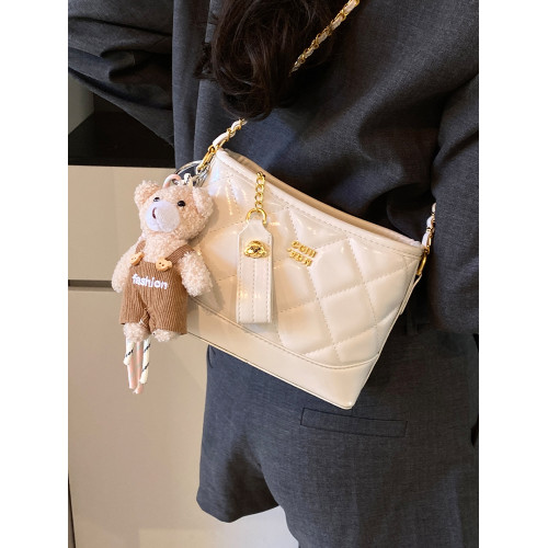 高級感菱格水桶包女2025夏季新款小香風鏈條流浪包時尚百搭斜後後背包