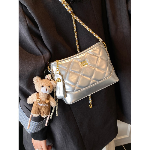 高級感菱格水桶包女2025夏季新款小香風鏈條流浪包時尚百搭斜後後背包