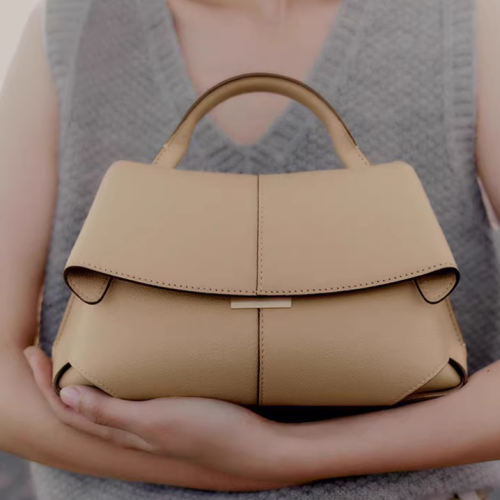 真皮包包女新款時尚單肩手提包女包微笑包歐美風2025時尚高級輕奢