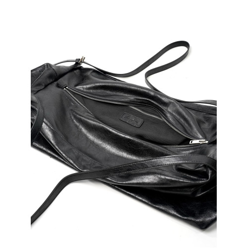 VOWPROGRESS肌理啞亮波紋油蠟皮FamliyBag大容量斜後後背包單肩手提包