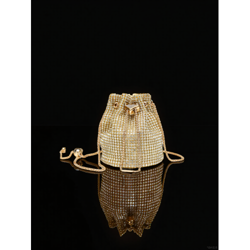 夜玥2026新款高級感精緻小衆閃亮水鑽迷你水桶包包女士名媛晚宴包 夜玥2026新款高級感精緻小衆閃亮水鑽迷你水桶包包女士名媛晚宴包