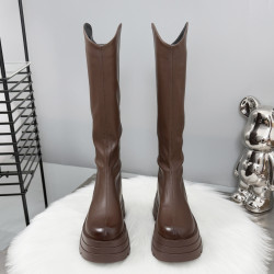 厚底不過膝長靴女小個子2025新款美拉德靴子增高7cm秋冬長筒靴