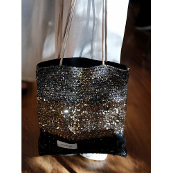 小衆設計輕奢高級感亮片單肩帆布手提袋通勤女包秋冬托特包包女款