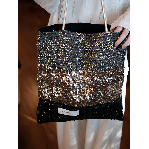 小衆設計輕奢高級感亮片單肩帆布手提袋通勤女包秋冬托特包包女款