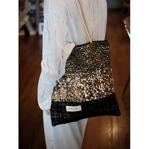 小衆設計輕奢高級感亮片單肩帆布手提袋通勤女包秋冬托特包包女款