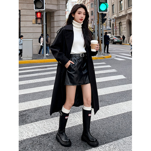 復古紅色高級感厚底靴子女長筒靴2026新款秋季配裙子顯瘦騎士長靴 復古紅色高級感厚底靴子女長筒靴2026新款秋季配裙子顯瘦騎士長靴