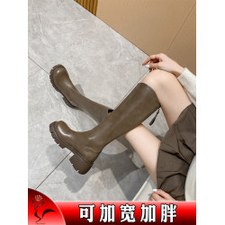 長筒靴女粗腿適合胖妹妹大筒圍女靴大碼41一43大腿圍騎士靴不過膝