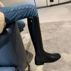 巨好看平底長筒靴女2025新款秋冬腿粗高筒切爾西騎士長靴子不過膝